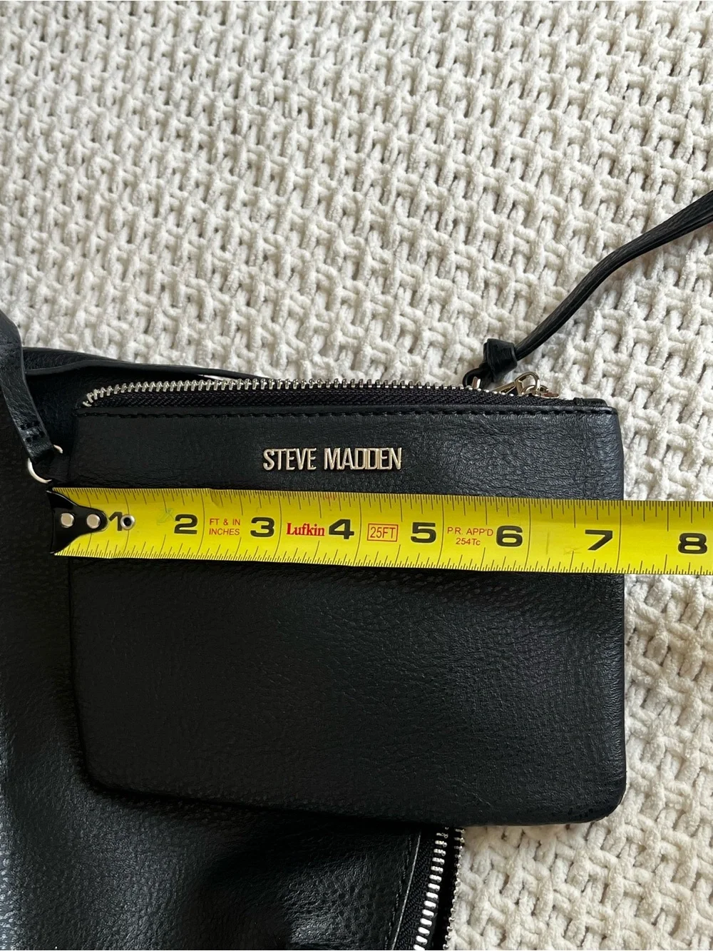 NWT Steve Madden Black Embossed Tote with Makeup bag & Coin Purse Travel Vacay